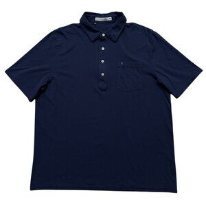 Criquet Polo Shirt Mens Size 2XL Short Sleeve Performance Stretch Pocket Blue